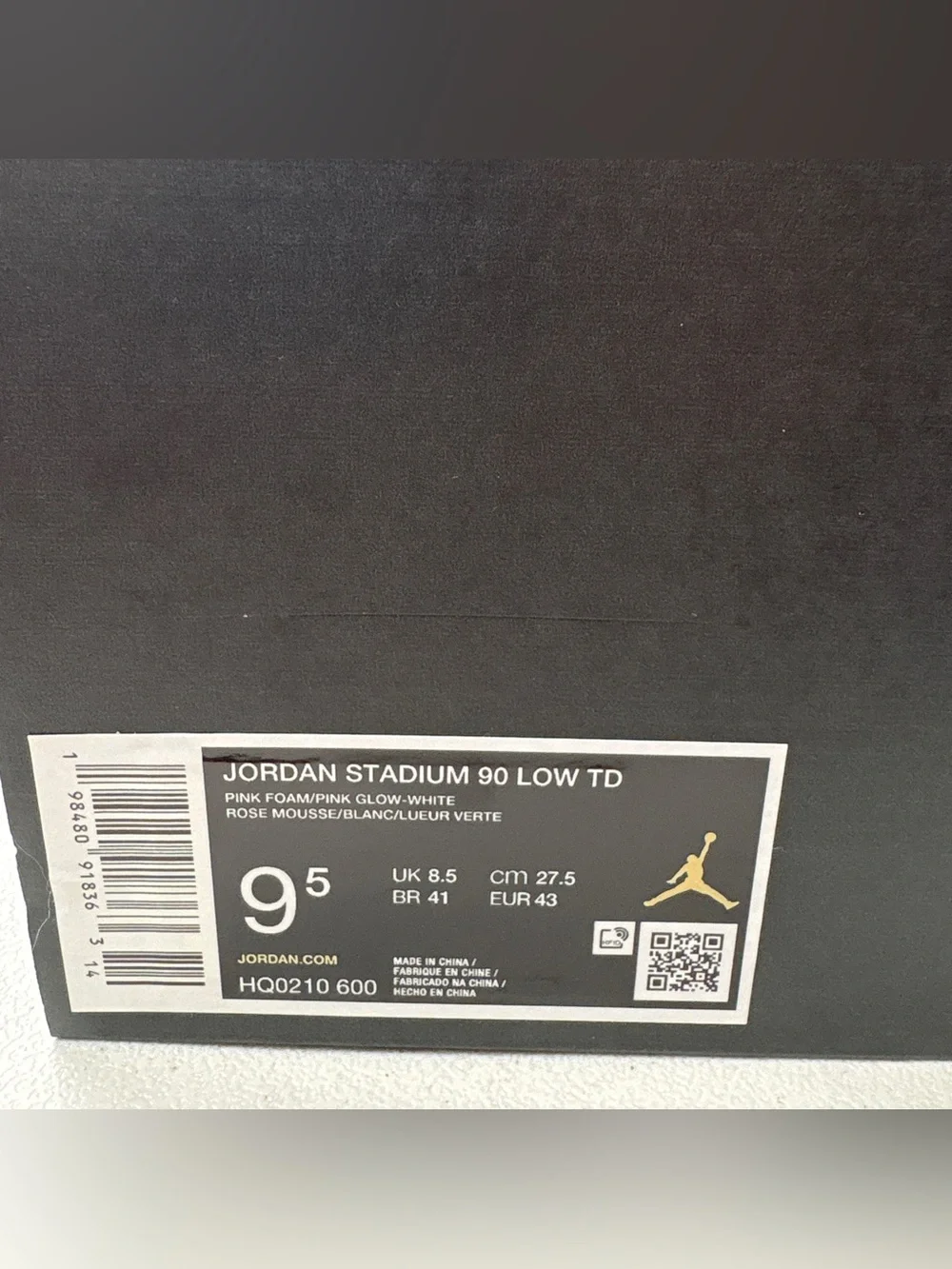 Nike Air Jordan Stadium 90 Football Cleats Pink Foam HQ0210-600 Men’s Size 9.5